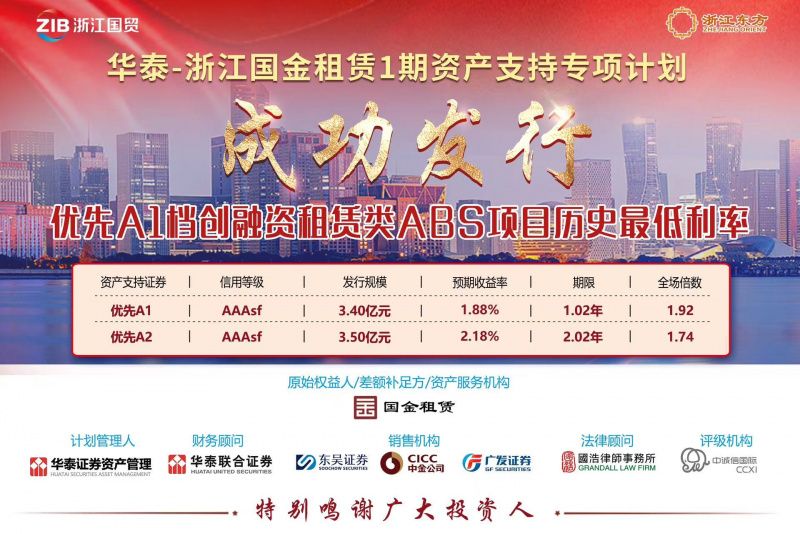 創(chuàng)同類產品歷史新低！浙江東方旗下國金租賃ABS成功發(fā)行.jpg